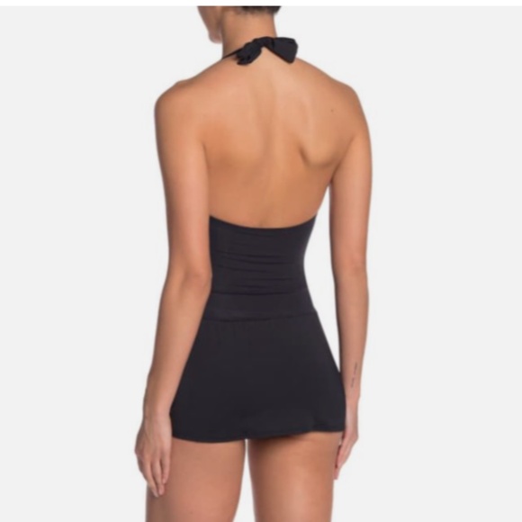 Bleu Rod Beattie BLACK Halter One-Piece Skirted Swimsuit RBDS19273 Black 8,10NWT - Picture 2 of 2